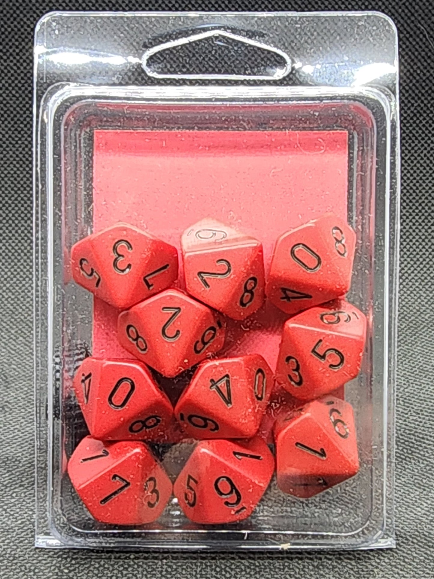 Chessex's Opaque Red/Black Set of ten d10 Dice