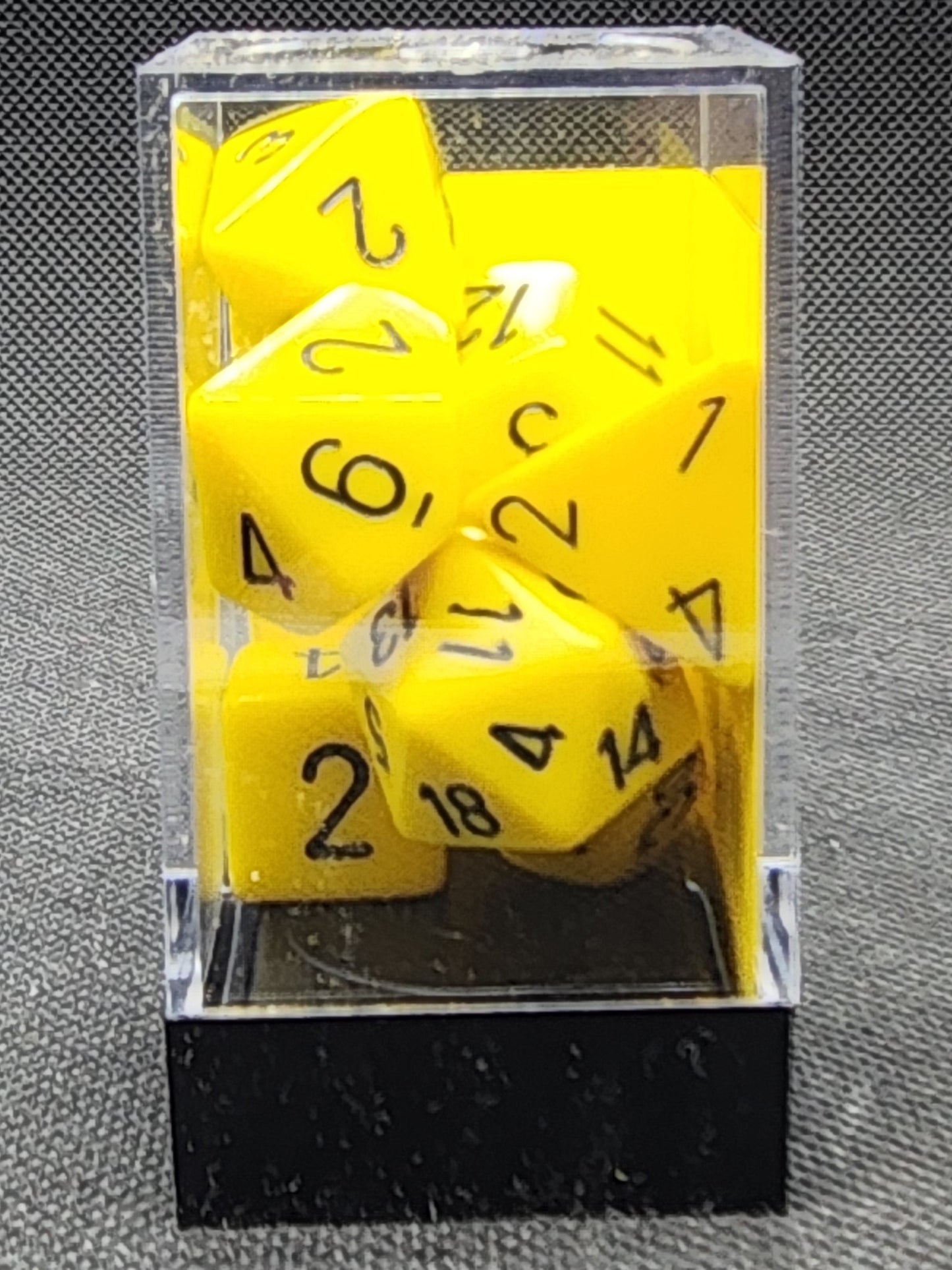 Chessex's Opaque Yellow/Black Polyhedral 7-dice Set