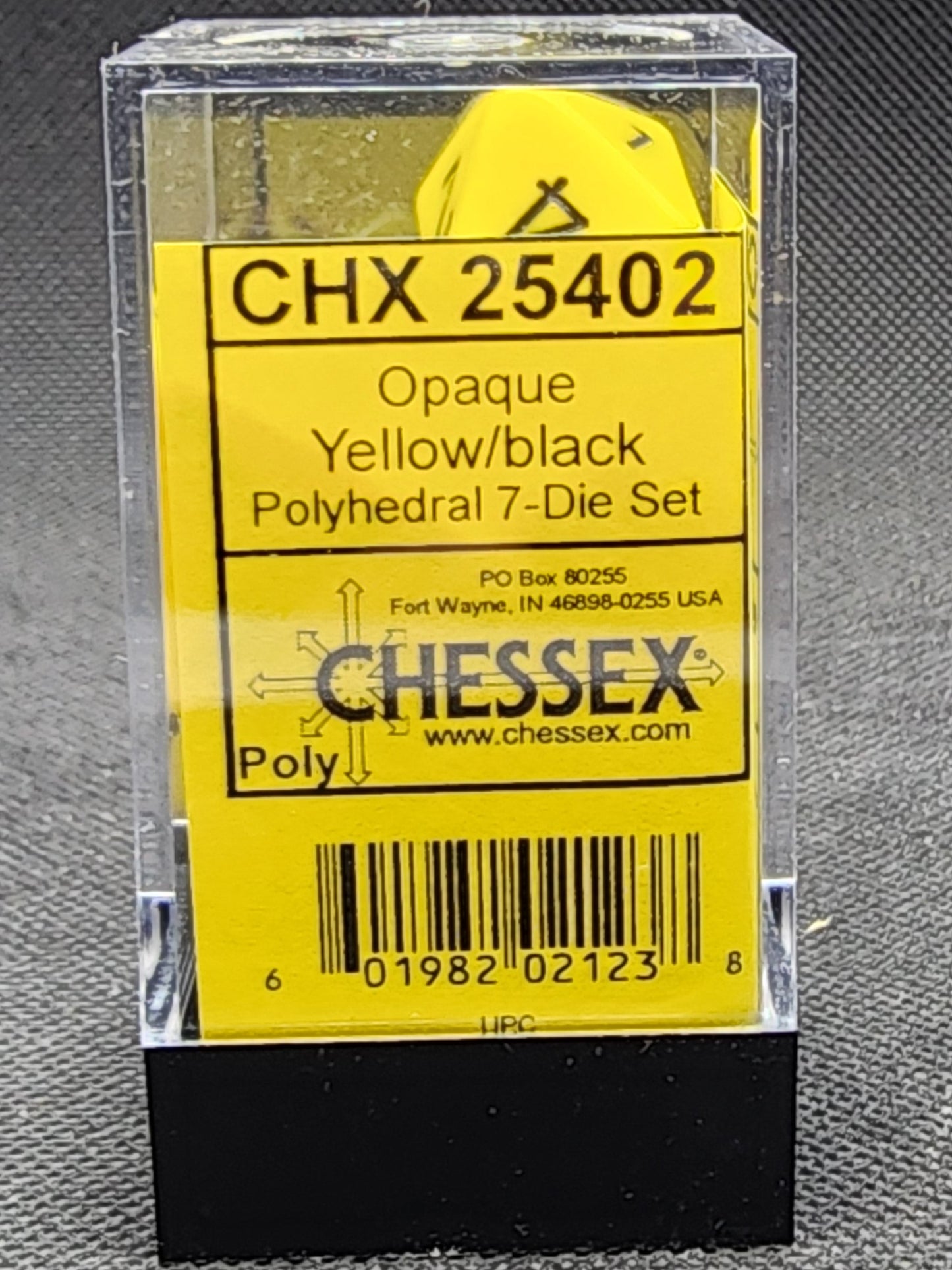 Chessex's Opaque Yellow/Black Polyhedral 7-dice Set