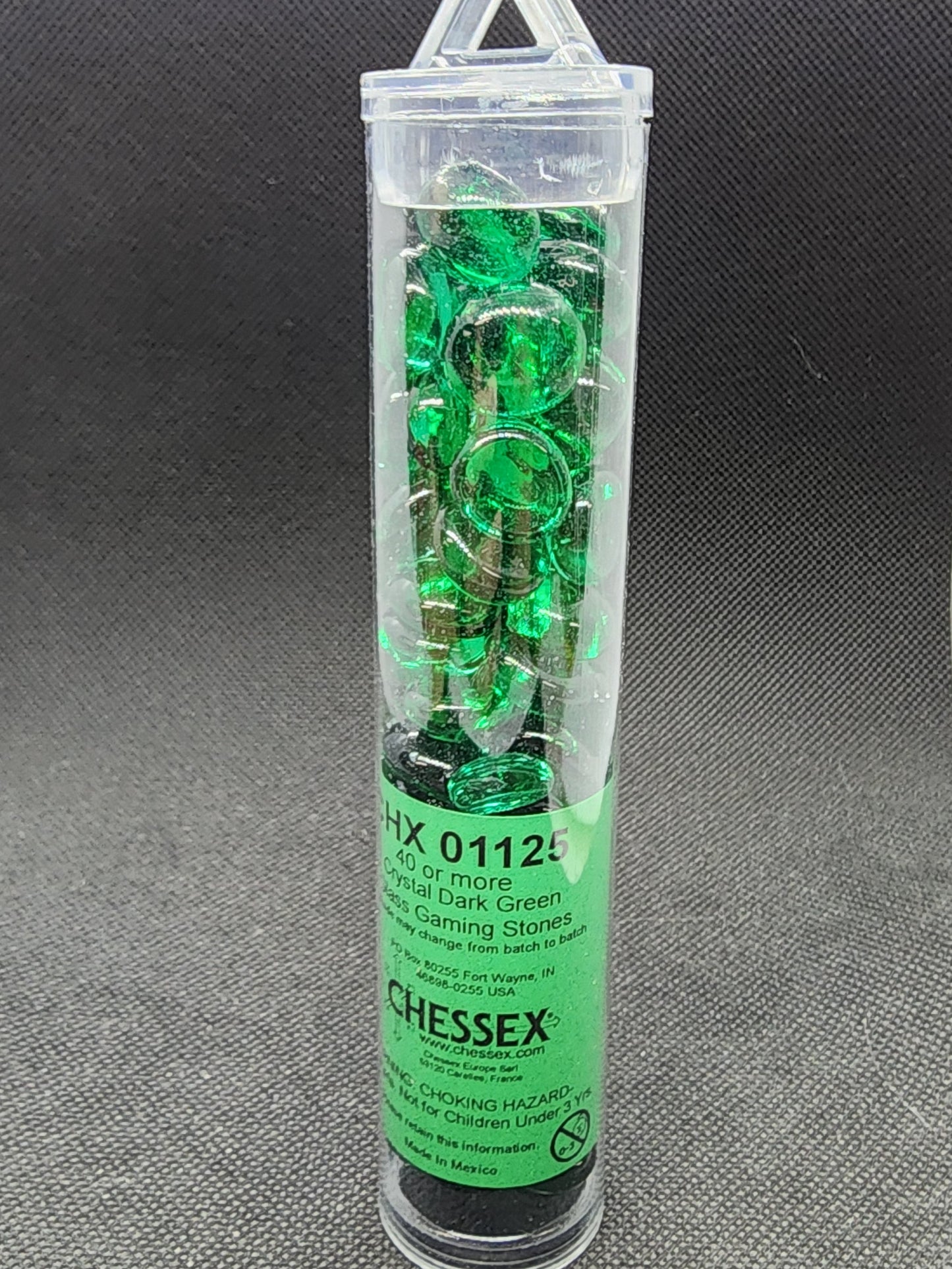 Chessex's Translucent Dark Green Glass Gaming Stones