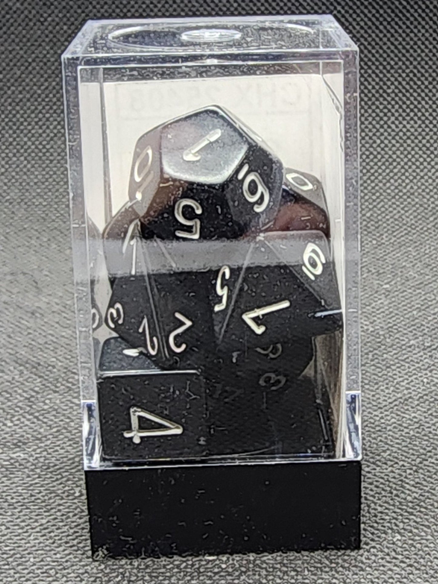 Chessex's Opaque Black/White Polyhedral 7-dice Set