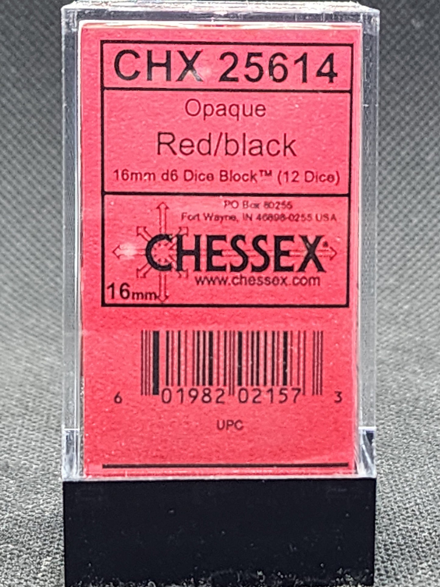 Chessex's Opaque Red/Black 16mm d6 Dice