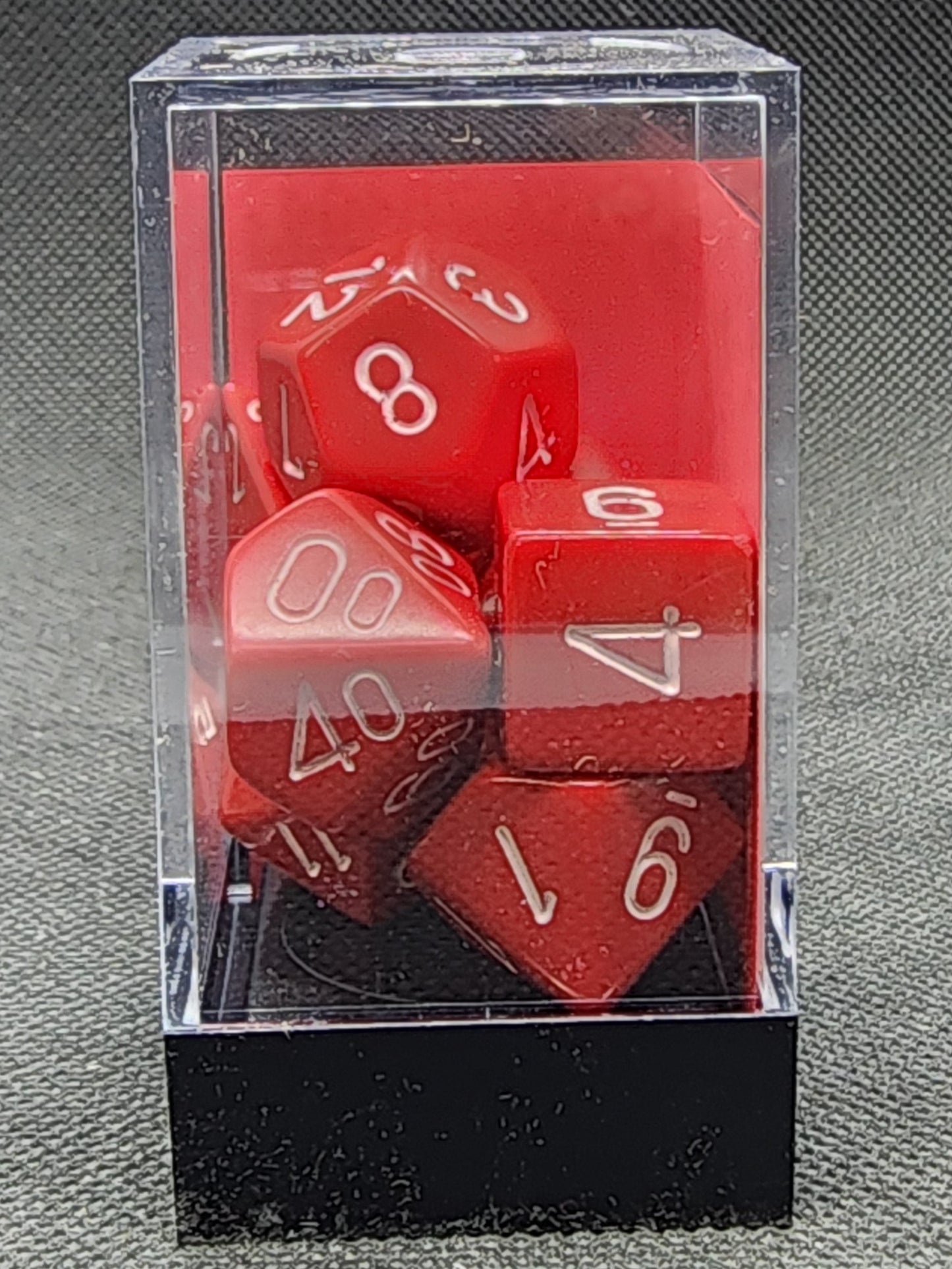 Chessex's Opaque Red/White Polyhedral 7-dice Set