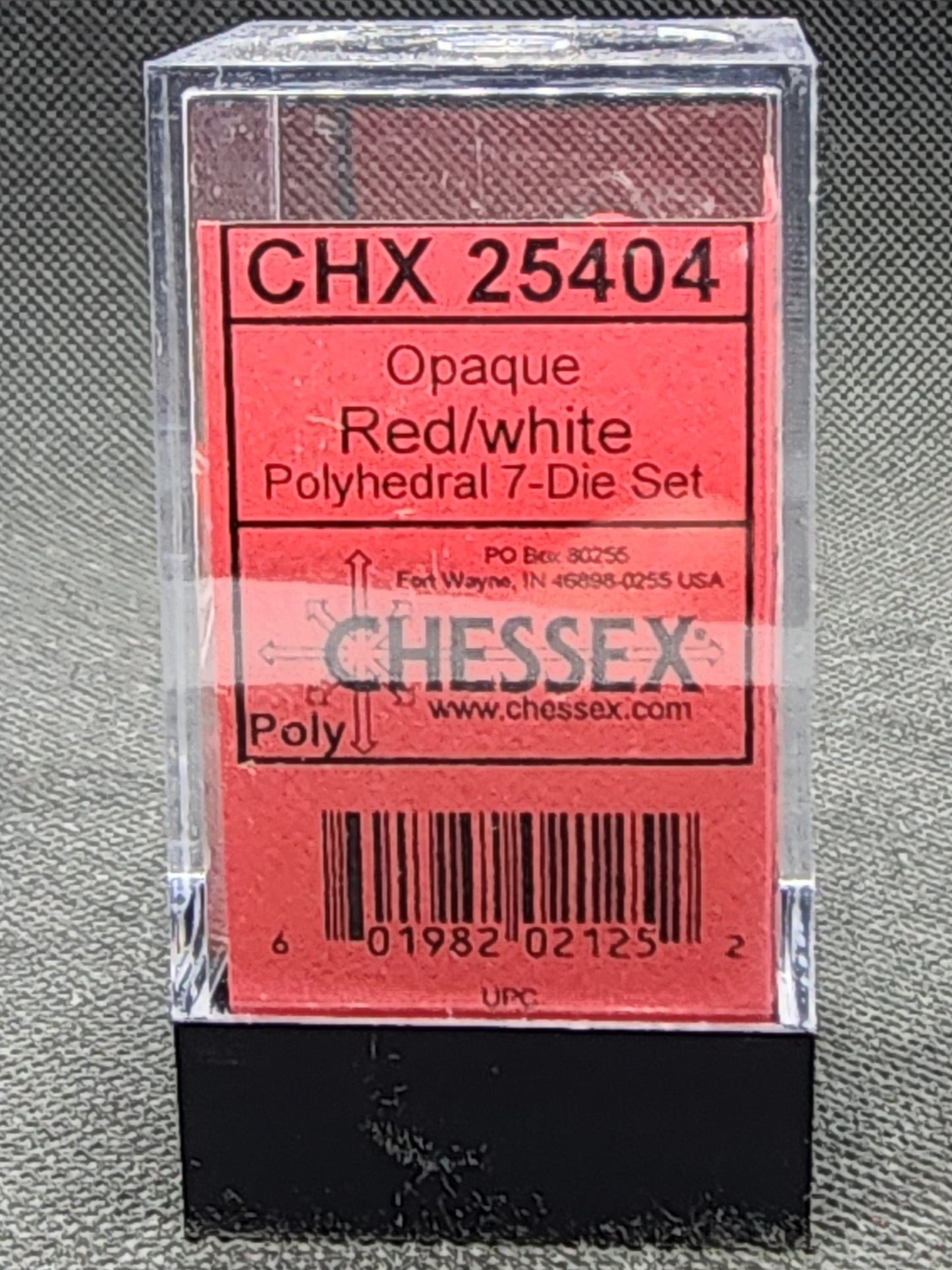Chessex's Opaque Red/White Polyhedral 7-dice Set