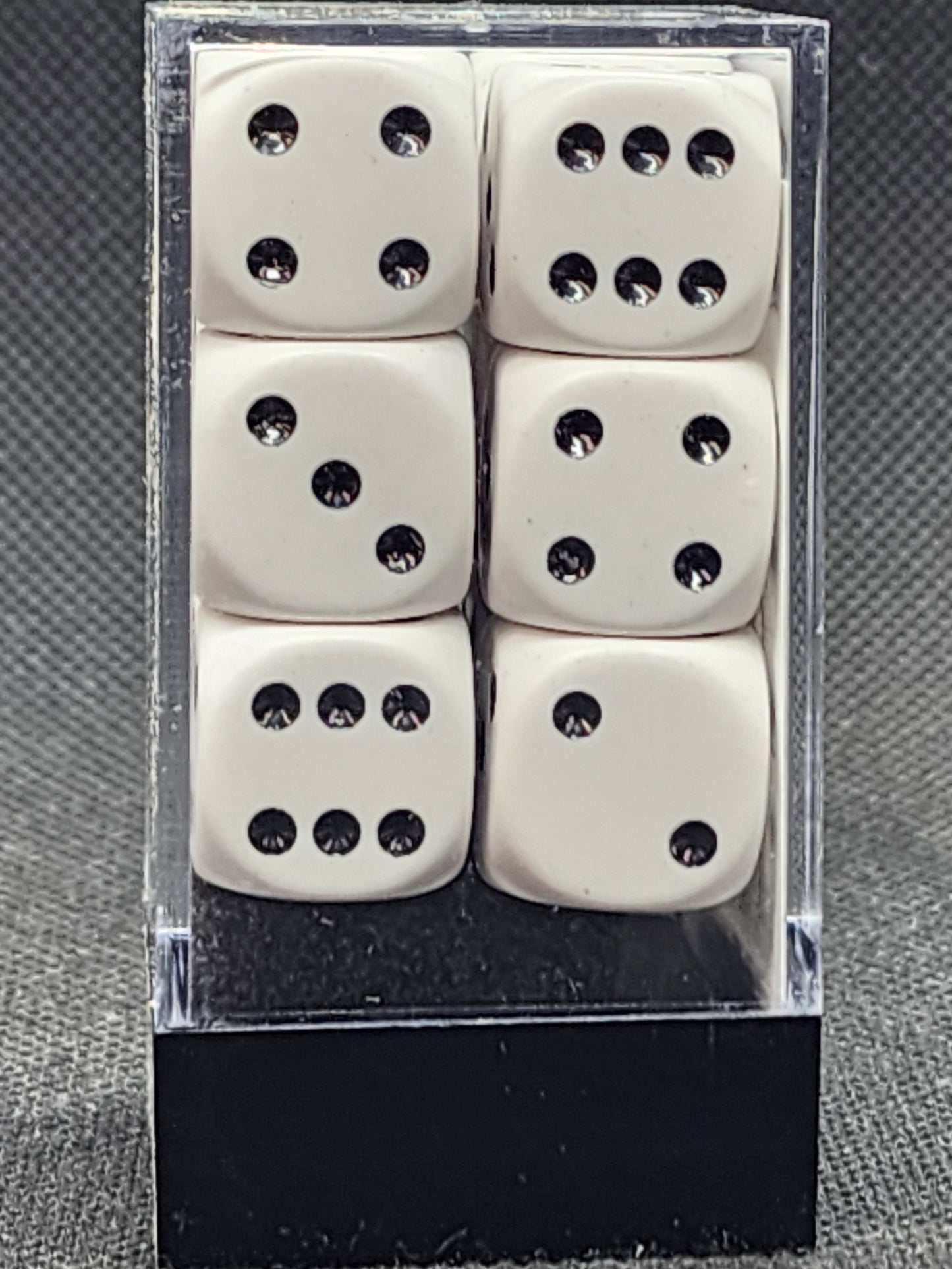 Chessex's Opaque White/Black 16mm D6 Dice