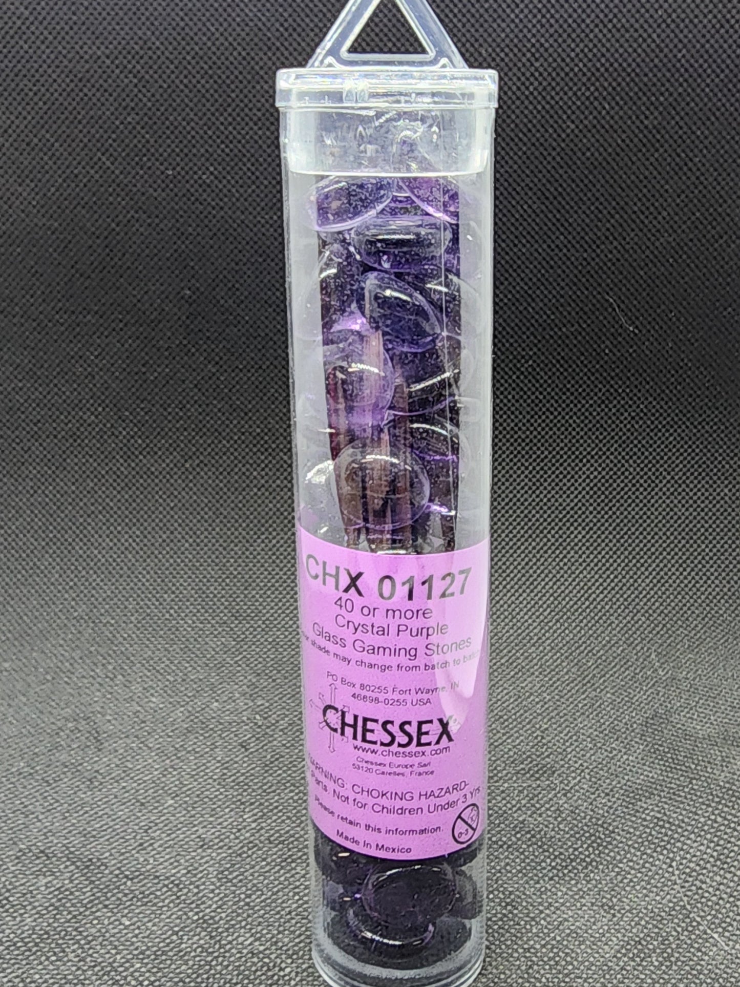 Chessex's Translucent Purple Glass Gaming Stones