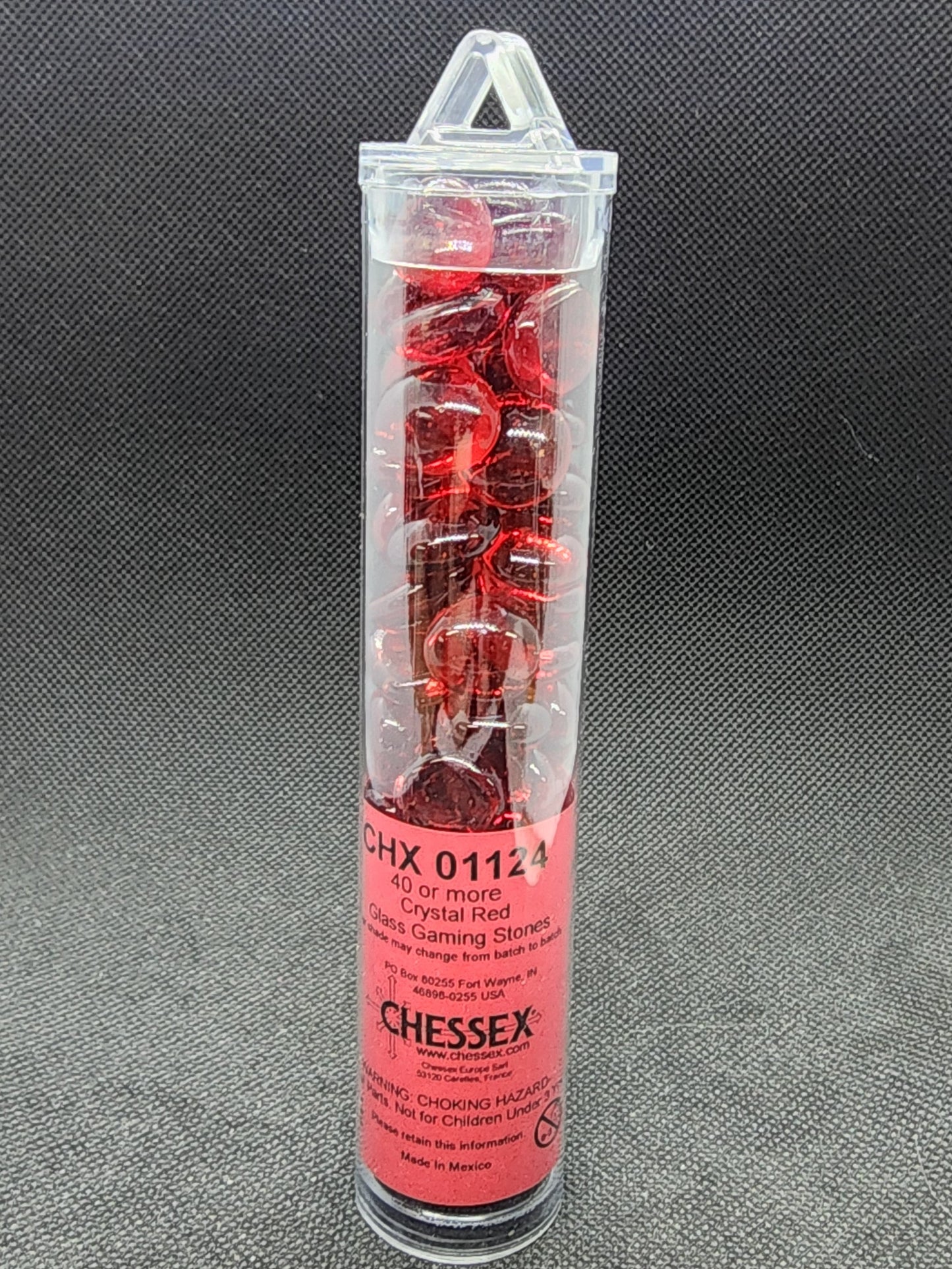Chessex's Translucent Red Glass Gaming Stones