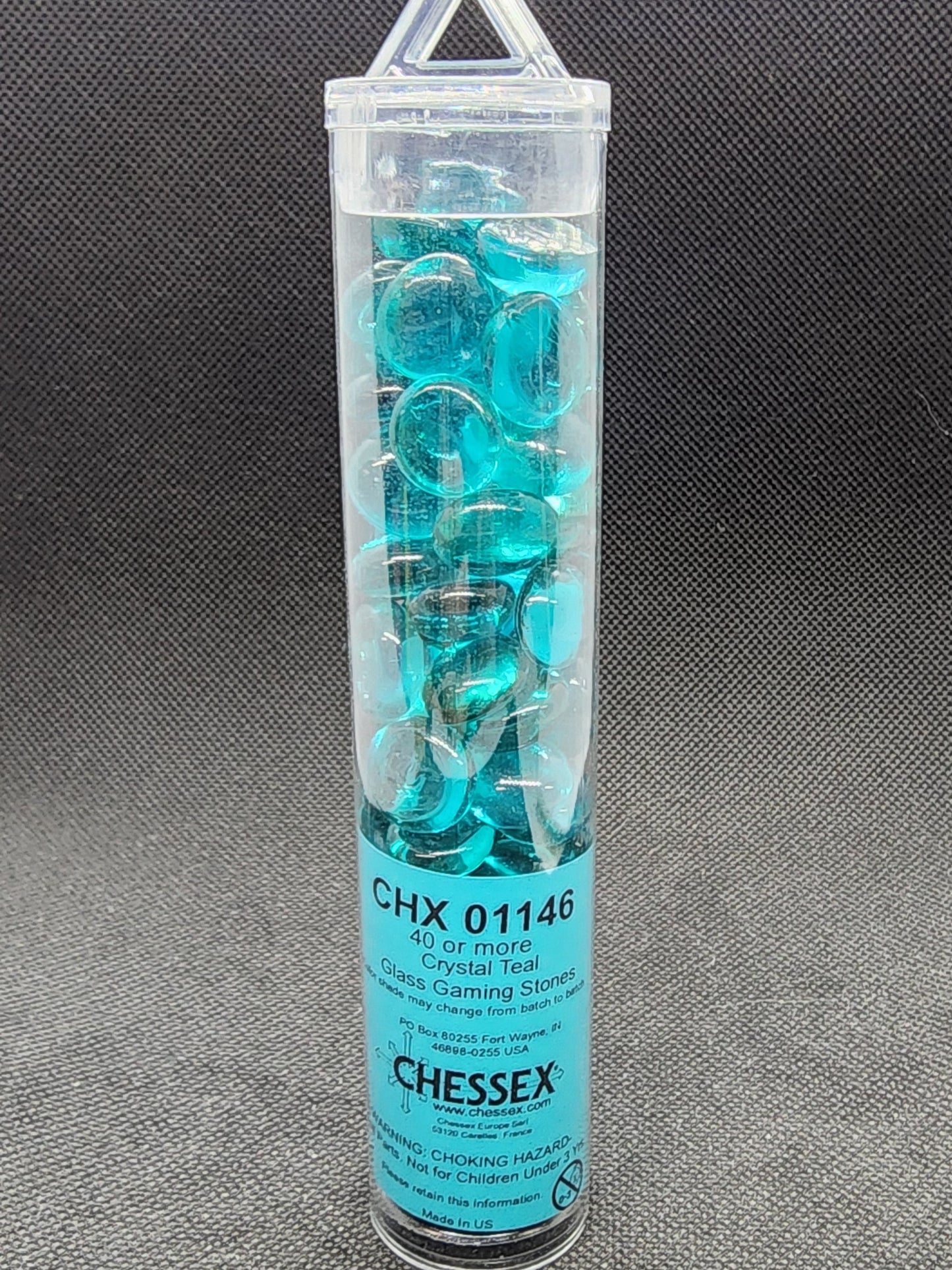 Chessex's Translucent Teal Glass Gaming Stones