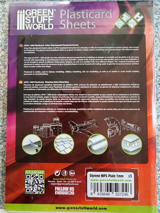 Plastic card sheets 1mm thick